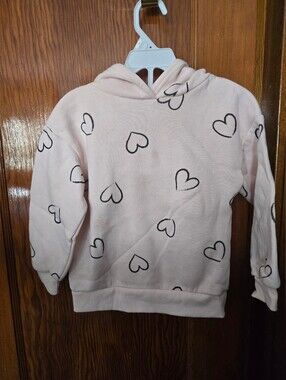 Girls Pink Heart Hoodie 5-6Y Primark